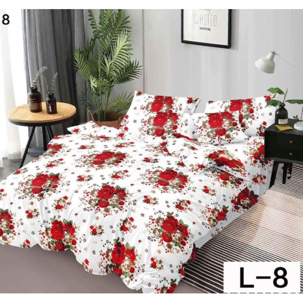 Set Lenjerie Eleganta Finet cu elastic din 4 piese, Cearceaf de pat 180x200cm, Pat 2 Persoane, EL-8