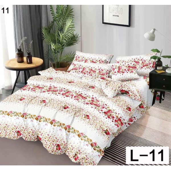 Set Lenjerie Eleganta Finet cu elastic din 4 piese, Cearceaf de pat 180x200cm, Pat 2 Persoane, EL-11