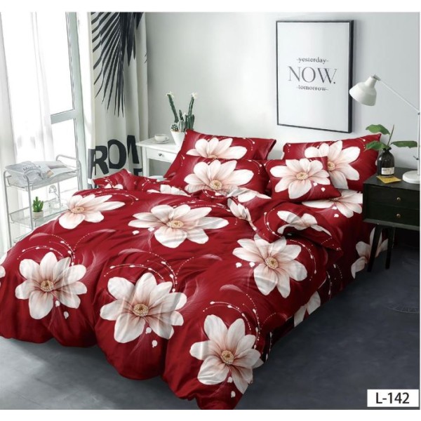 Set Lenjerie Eleganta Finet cu elastic din 4 piese, Cearceaf de pat 180x200cm, Pat 2 Persoane, EL-142