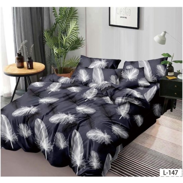 Set Lenjerie Eleganta Finet cu elastic din 4 piese, Cearceaf de pat 180x200cm, Pat 2 Persoane, EL-147