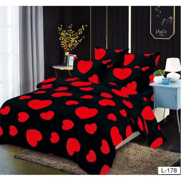 Set Lenjerie Eleganta Finet cu elastic din 4 piese, Cearceaf de pat 180x200cm, Pat 2 Persoane, EL-178