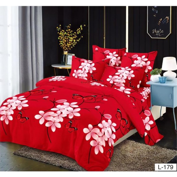 Set Lenjerie Eleganta Finet cu elastic din 4 piese, Cearceaf de pat 180x200cm, Pat 2 Persoane, EL-179