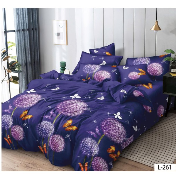 Set Lenjerie Eleganta Finet cu elastic din 4 piese, Cearceaf de pat 180x200cm, Pat 2 Persoane, EL-261