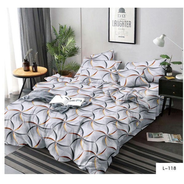 Set Lenjerie Eleganta Finet cu elastic din 4 piese, Cearceaf de pat 180x200cm, Pat 2 Persoane, EL-118