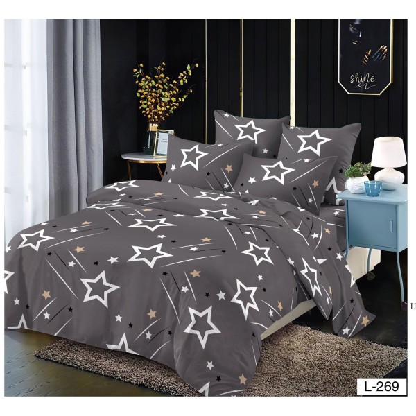 Set Lenjerie Eleganta Finet cu elastic din 4 piese, Cearceaf de pat 180x200cm, Pat 2 Persoane, EL-269