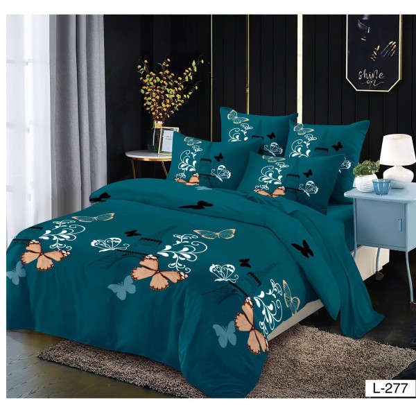 Set Lenjerie Eleganta Finet cu elastic din 4 piese, Cearceaf de pat 180x200cm, Pat 2 Persoane, EL-277