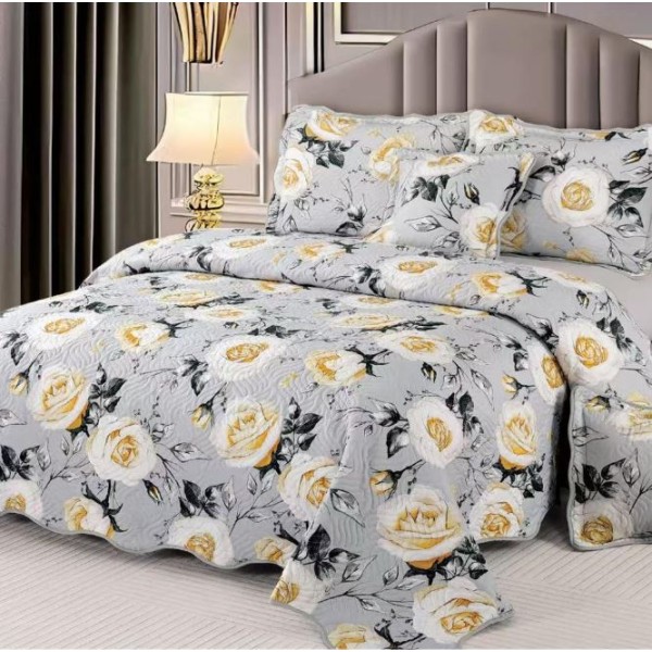 Cuvertură Pat Dublu, 5 Piese, Bumbac 100% , Imprimat –Calitate Premium, cu Imprimeu Durabil, 230x250 cm, E-S378 Cuvertură Pat Dublu, 5 Piese, Bumbac 100% , Imprimat –Calitate Premium, cu Imprimeu Durabil, 230x250 cm, E-S378