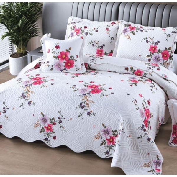 Cuvertură Pat Dublu, 5 Piese, Bumbac 100% , Imprimat –Calitate Premium, cu Imprimeu Durabil, 230x250 cm, E-S296 Cuvertură Pat Dublu, 5 Piese, Bumbac 100% , Imprimat –Calitate Premium, cu Imprimeu Durabil, 230x250 cm, E-S296
