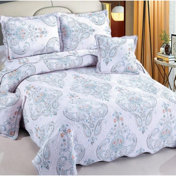 Cuvertură Pat Dublu, 5 Piese, Bumbac 100% , Imprimat –Calitate Premium, cu Imprimeu Durabil, 230x250 cm, E-S126 Cuvertură Pat Dublu, 5 Piese, Bumbac 100% , Imprimat –Calitate Premium, cu Imprimeu Durabil, 230x250 cm, E-S126