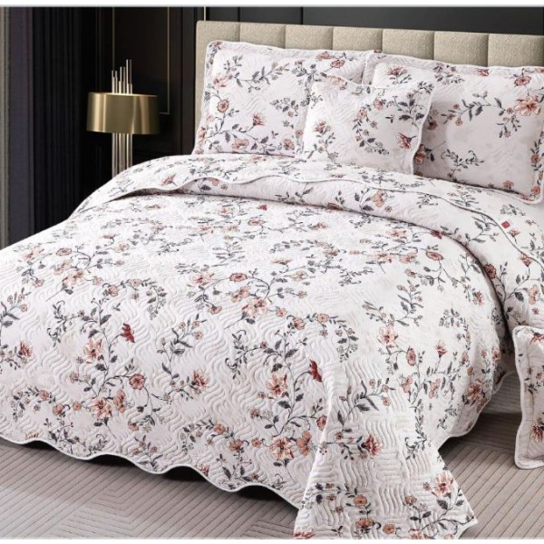 Cuvertură Pat Dublu, 5 Piese, Bumbac 100% , Imprimat –Calitate Premium, cu Imprimeu Durabil, 230x250 cm, E-S285 Cuvertură Pat Dublu, 5 Piese, Bumbac 100% , Imprimat –Calitate Premium, cu Imprimeu Durabil, 230x250 cm, E-S285
