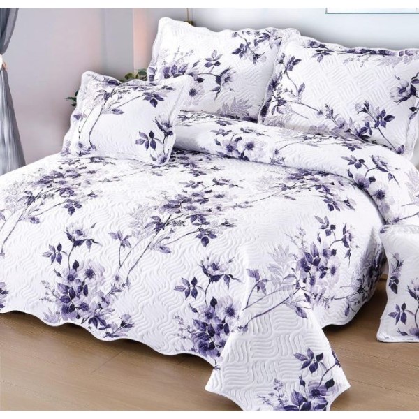 Cuvertură Pat Dublu, 5 Piese, Bumbac 100% , Imprimat –Calitate Premium, cu Imprimeu Durabil, 230x250 cm, E-S264 Cuvertură Pat Dublu, 5 Piese, Bumbac 100% , Imprimat –Calitate Premium, cu Imprimeu Durabil, 230x250 cm, E-S264