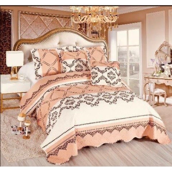 Cuvertură Pat Dublu, 5 Piese, Bumbac 100% , Imprimat –Calitate Premium, cu Imprimeu Durabil, 230x250 cm, E-S4 Cuvertură Pat Dublu, 5 Piese, Bumbac 100% , Imprimat –Calitate Premium, cu Imprimeu Durabil, 230x250 cm, E-S4