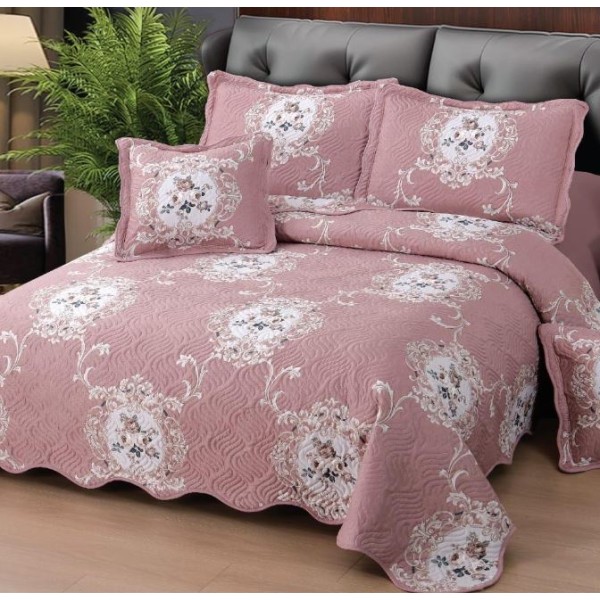 Cuvertură Pat Dublu, 5 Piese, Bumbac 100% , Imprimat –Calitate Premium, cu Imprimeu Durabil, 230x250 cm, E-S252 Cuvertură Pat Dublu, 5 Piese, Bumbac 100% , Imprimat –Calitate Premium, cu Imprimeu Durabil, 230x250 cm, E-S252