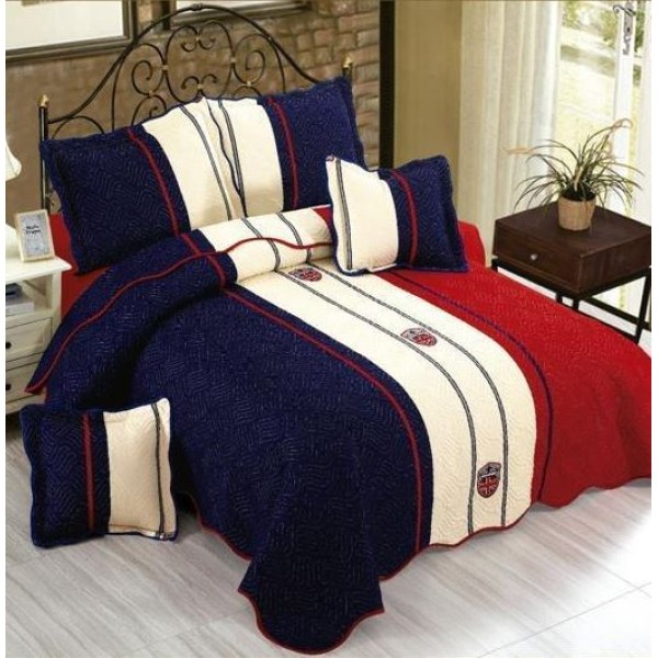 Cuvertură Pat Dublu, 5 Piese, Bumbac 100% , Imprimat –Calitate Premium, cu Imprimeu Durabil, 230x250 cm, E-S105 Cuvertură Pat Dublu, 5 Piese, Bumbac 100% , Imprimat –Calitate Premium, cu Imprimeu Durabil, 230x250 cm, E-S105