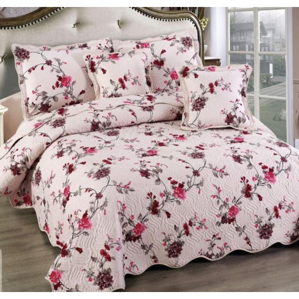 Cuvertură Pat Dublu, 5 Piese, Bumbac 100% , Imprimat –Calitate Premium, cu Imprimeu Durabil, 230x250 cm, E-S137 Cuvertură Pat Dublu, 5 Piese, Bumbac 100% , Imprimat –Calitate Premium, cu Imprimeu Durabil, 230x250 cm, E-S137