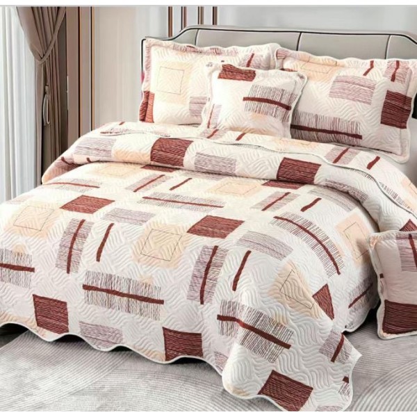 Cuvertură Pat Dublu, 5 Piese, Bumbac 100% , Imprimat –Calitate Premium, cu Imprimeu Durabil, 230x250 cm, E-S318 Cuvertură Pat Dublu, 5 Piese, Bumbac 100% , Imprimat –Calitate Premium, cu Imprimeu Durabil, 230x250 cm, E-S318