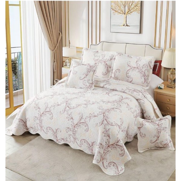 Cuvertură Pat Dublu, 5 Piese, Bumbac 100% , Imprimat –Calitate Premium, cu Imprimeu Durabil, 230x250 cm, E-S8 Cuvertură Pat Dublu, 5 Piese, Bumbac 100% , Imprimat –Calitate Premium, cu Imprimeu Durabil, 230x250 cm, E-S8