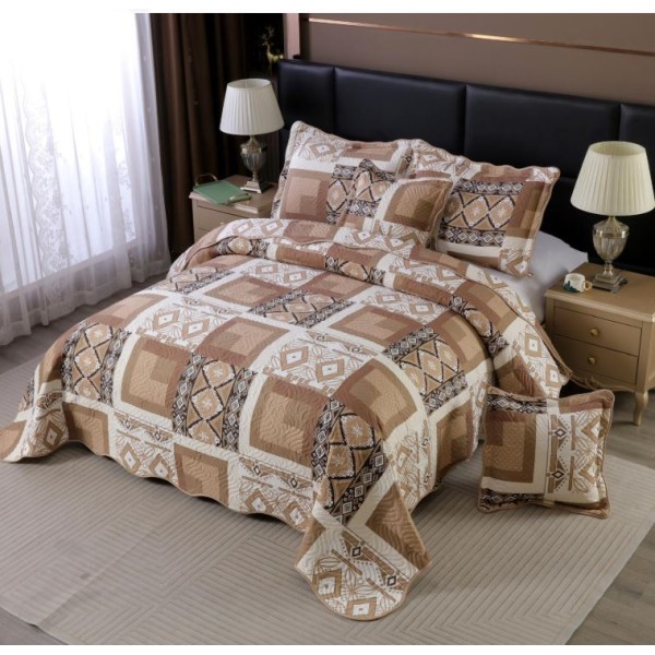 Cuvertură Pat Dublu, 5 Piese, Bumbac 100% , Imprimat –Calitate Premium, cu Imprimeu Durabil, 230x250 cm, E-S10 Cuvertură Pat Dublu, 5 Piese, Bumbac 100% , Imprimat –Calitate Premium, cu Imprimeu Durabil, 230x250 cm, E-S10
