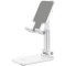 Suport birou Hoco PH29A, pentru Telefon si tableta, Ajustabil 120 grade, Protectie silicon, Alb