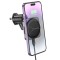 Suport Auto cu incarcare Wireless, HW15, 15W, Magnetic, montaj Ventilatie, cablu USB-C, 1m, Pull Hook, Negru/Gri