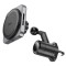 Suport Auto cu incarcare Wireless, HW15, 15W, Magnetic, montaj Ventilatie, cablu USB-C, 1m, Pull Hook, Negru/Gri