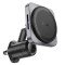 Suport Auto cu incarcare Wireless, HW15, 15W, Magnetic, montaj Ventilatie, cablu USB-C, 1m, Pull Hook, Negru/Gri
