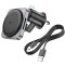 Suport Auto cu incarcare Wireless, HW15, 15W, Magnetic, montaj Ventilatie, cablu USB-C, 1m, Pull Hook, Negru/Gri