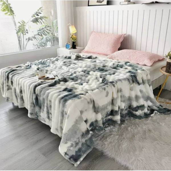 Pătură cu blană de iepure artificială ultra-moale, 200x230 cm, PUT-01