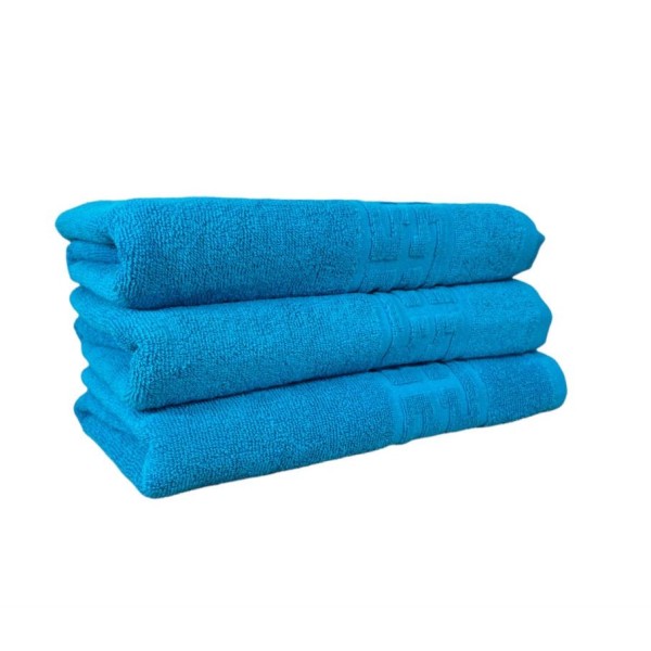 Set 3 prosoape de baie, Bumbac, Bordura Greceasca, 550g/m² cu fir dublu, 70x140cm, Bleu, GC-4 Set 3 prosoape de baie, Bumbac, Bordura Greceasca, 550g/m² cu fir dublu, 70x140cm, Bleu, GC-4