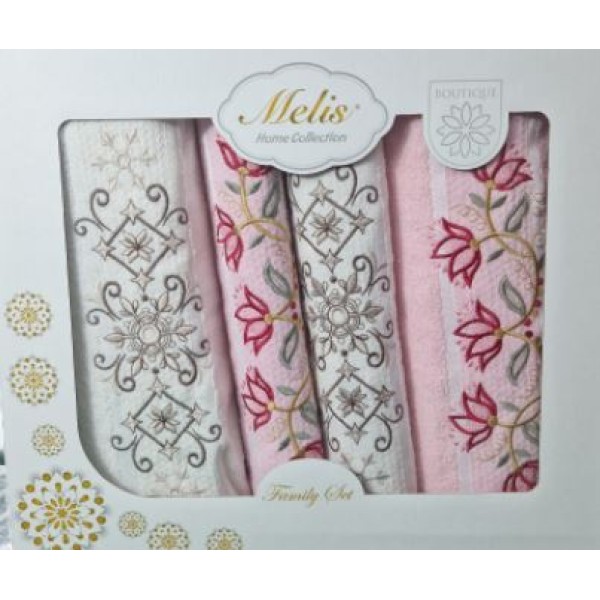 Set 4 prosoape din bumbac 100%, 2 x50x90 cm și 2 x 70x140 cm, SE-8