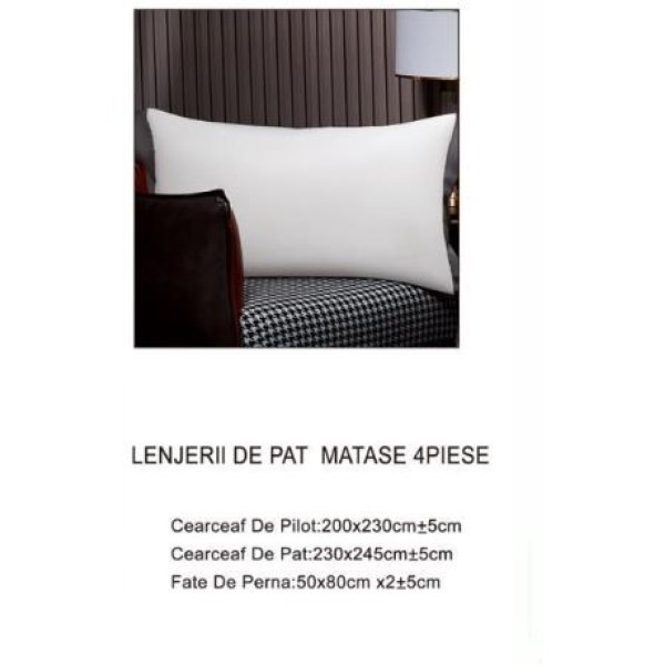Lenjerie de pat din Matase, 6 Piese, Pat 2 Persoane, Cearceaf de pat 230 x 245cm, TAL-06 Lenjerie de pat din Matase, 6 Piese, Pat 2 Persoane, Cearceaf de pat 230 x 245cm, TAL-06