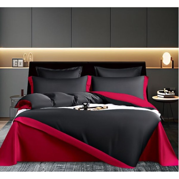 Lenjerie de pat din Matase, 6 Piese, Pat 2 Persoane, Cearceaf de pat 230 x 245cm, TAL-11 Lenjerie de pat din Matase, 6 Piese, Pat 2 Persoane, Cearceaf de pat 230 x 245cm, TAL-11