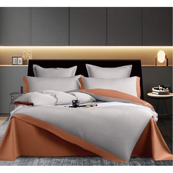 Lenjerie de pat din Matase, 6 Piese, Pat 2 Persoane, Cearceaf de pat 230 x 245cm, TAL-13