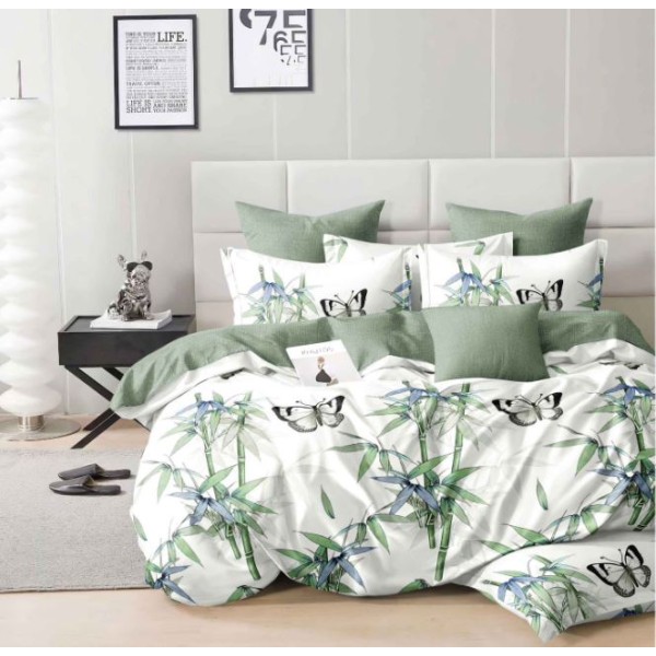 Lenjerie de pat dublu Din Finet, 6 piese, Pentru pat de 2 persoane, 230x245cm, BN-50