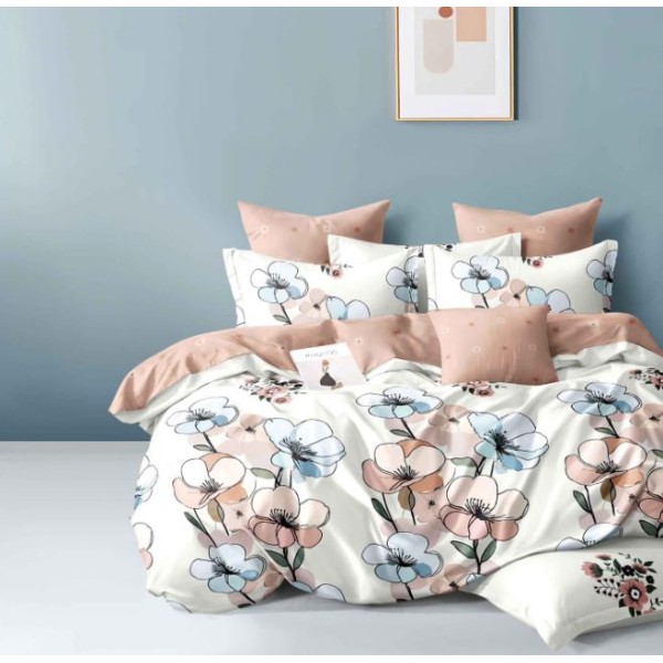 Lenjerie de pat dublu Din Finet, 6 piese, Pentru pat de 2 persoane, 230x245cm, BN-53