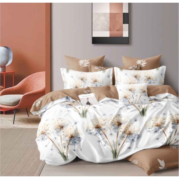 Lenjerie de pat dublu Din Finet, 6 piese, Pentru pat de 2 persoane, 230x245cm, BN-55