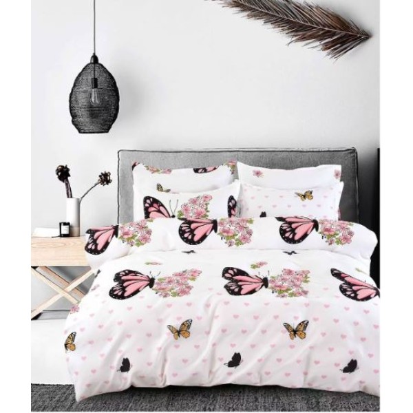 Lenjerie de pat dublu Din Finet, 6 piese, Pentru pat de 2 persoane, 230x245cm, BN-59