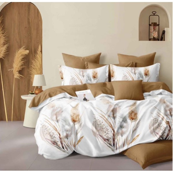 Lenjerie de pat dublu Din Finet, 6 piese, Pentru pat de 2 persoane, 230x245cm, BN-60