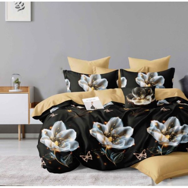 Lenjerie de pat dublu Din Finet, 6 piese, Pentru pat de 2 persoane, 230x245cm, BN-61