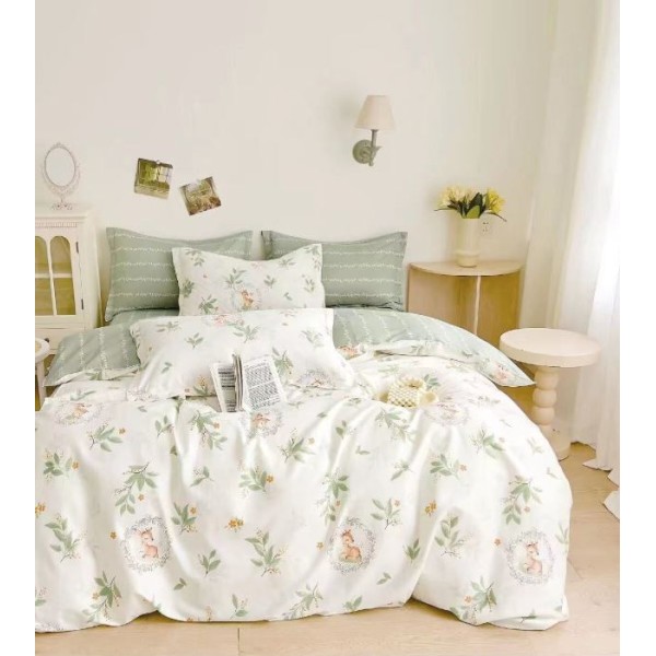Lenjerie de pat dublu Din Finet, 6 piese, Pentru pat de 2 persoane, 230x245cm, BN-63