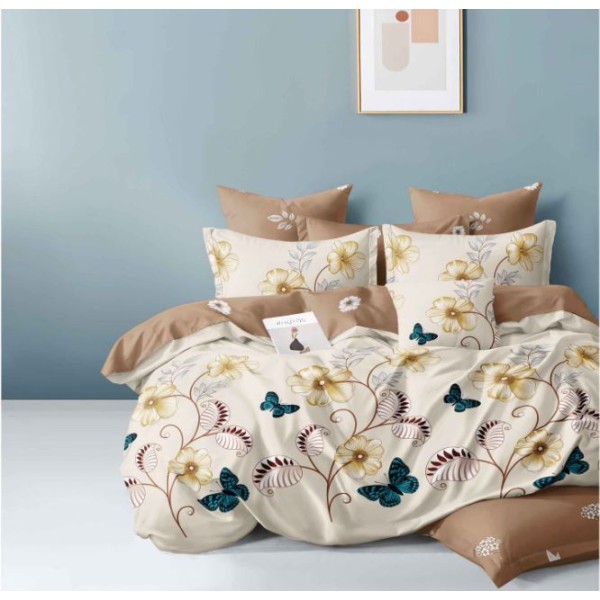 Lenjerie de pat dublu Din Finet, 6 piese, Pentru pat de 2 persoane, 230x245cm, BN-64