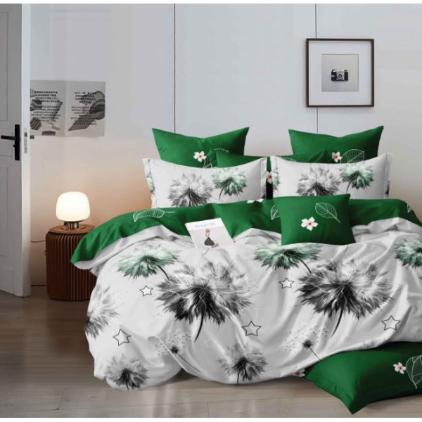 Lenjerie de pat dublu Din Finet, 6 piese, Pentru pat de 2 persoane, 230x245cm, BN-65
