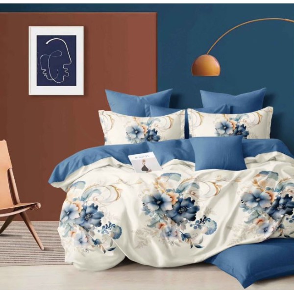 Lenjerie de pat dublu Din Finet, 6 piese, Pentru pat de 2 persoane, 230x245cm, BN-66
