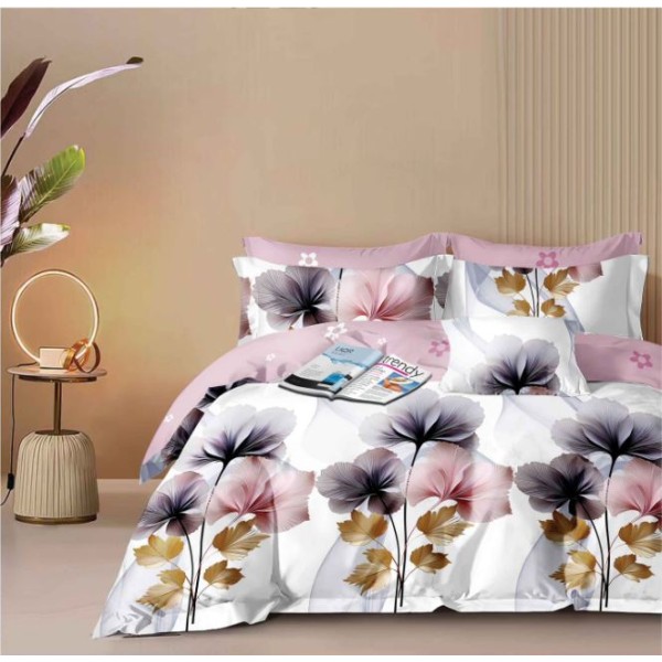 Lenjerie de pat dublu Din Finet, 6 piese, Pentru pat de 2 persoane, 230x245cm, BN-69