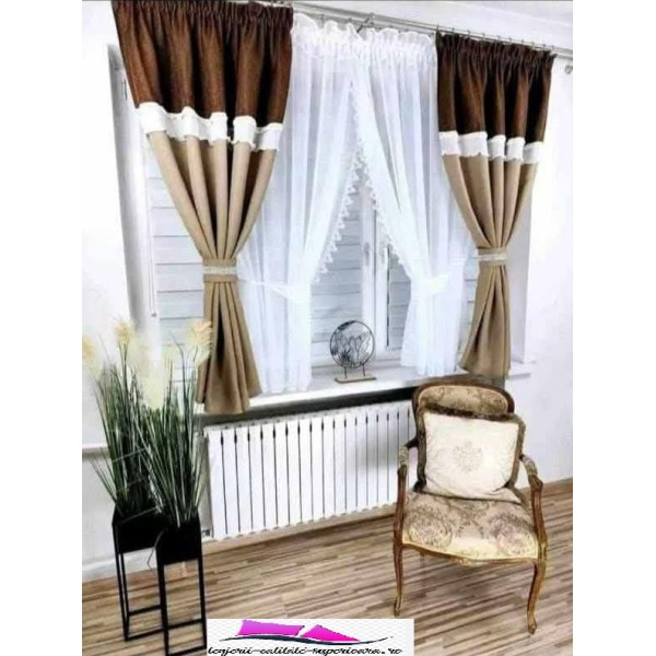 Set unic de perdele Plus draperii decorative pentru sufragerie dormitor, 4 Metri Pe 160cm, PRD-8 Set unic de perdele Plus draperii decorative pentru sufragerie dormitor, 4 Metri Pe 160cm, PRD-8
