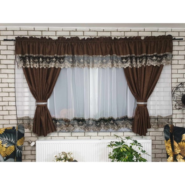 Set unic de perdele Plus draperii decorative pentru sufragerie dormitor, 4 Metri Pe 160cm, PRD-9 Set unic de perdele Plus draperii decorative pentru sufragerie dormitor, 4 Metri Pe 160cm, PRD-9