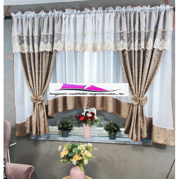 Set unic de perdele Plus draperii decorative pentru sufragerie dormitor, 4 Metri Pe 160cm, PRD-21 Set unic de perdele Plus draperii decorative pentru sufragerie dormitor, 4 Metri Pe 160cm, PRD-21