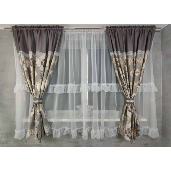 Set unic de perdele Plus draperii decorative pentru sufragerie dormitor, 4 Metri Pe 160cm, PRD-25 Set unic de perdele Plus draperii decorative pentru sufragerie dormitor, 4 Metri Pe 160cm, PRD-25