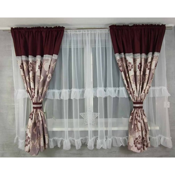 Set unic de perdele Plus draperii decorative pentru sufragerie dormitor, 4 Metri Pe 160cm, PRD-26 Set unic de perdele Plus draperii decorative pentru sufragerie dormitor, 4 Metri Pe 160cm, PRD-26