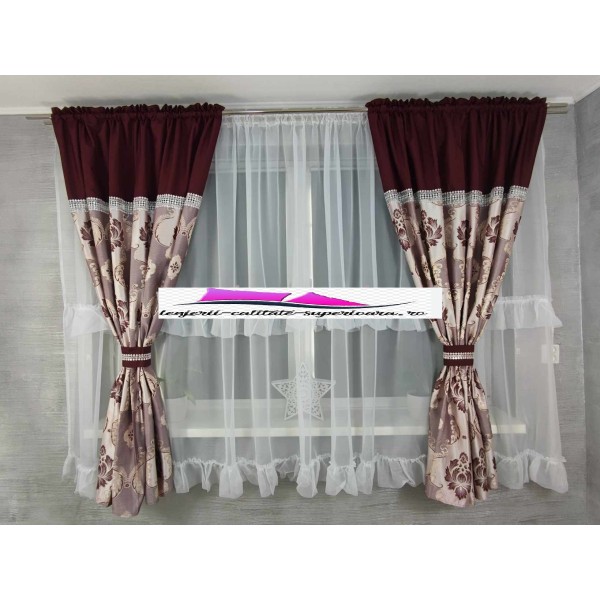 Set unic de perdele Plus draperii decorative pentru sufragerie dormitor, 4 Metri Pe 160cm, PRD-27 Set unic de perdele Plus draperii decorative pentru sufragerie dormitor, 4 Metri Pe 160cm, PRD-27